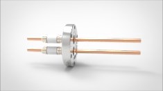 FA12518 Ввод вакуумный электрический 2х штырьковый на фланце CF2.75, 12 кВ, диаметр штырька 0,25'', материал штырьков медь Tube, материал корпуса нержавеющая сталь 03520140120258 - фото 10606