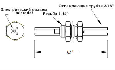 B203 Вакуумный ввод типа baseplate под отверстие диаметром 1” (25,4 мм), 1 электрический разъём Microdot с вакуумной стороны, 1 электрический разъём BNC с атмосферной стороны, 2 трубки диаметром 3/16” (4,8 мм) - фото 7918