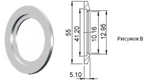 Фланец KF40 (NW40) с отверстием под трубу 1/2 дюйма, нержавеющая сталь 304L - фото 8345