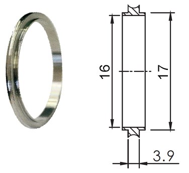 Кольцо центрирующее KF16 (NW16), нержавеющая сталь 304L - фото 9864