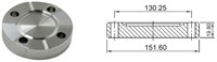 Фланец-заглушка CF100 (CF6") невращающийся без резьбы в отверстиях под болты, нержавеющая сталь 304L