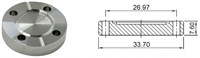 Фланец-заглушка CF16 (CF1,33") невращающийся с резьбой в отверстиях под болты, нержавеющая сталь 304L