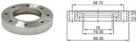Фланец CF35/40 (CF2,75") с отверстием под трубу диаметром 0,75 дюйма, вращающийся с резьбой в отверстиях под болты, нержавеющая сталь 304L 0120121333510758
