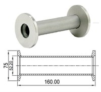 Патрубок с фланцами KF50 (NW50) длиной 160 мм, нержавеющая сталь 304L