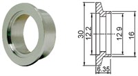 Фланец-втулка под вварку KF10 (NW10) длиной 6,35 мм, нержавеющая сталь 304L