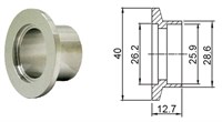 Фланец-втулка под вварку KF25 (NW25) длиной 12,7 мм, нержавеющая сталь 304L