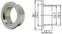 Фланец с патрубком (полуниппель) KF16 (NW16), труба диаметром 19,1 мм, длина 12,7 мм, нержавеющая сталь 304L