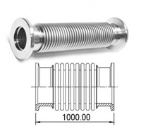 Сильфон вакуумный средней жесткости с фланцем KF16 (NW16) длиной 1000 мм, нержавеющая сталь, электрополированный