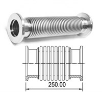 Сильфон вакуумный средней жесткости с фланцем KF16 (NW16) длиной 250 мм, нержавеющая сталь, электрополированный