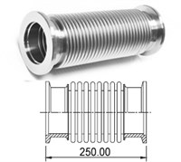 Сильфон вакуумный средней жесткости с фланцем KF25 (NW25) длиной 250 мм, нержавеющая сталь, электрополированный