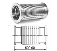 Сильфон вакуумный средней жесткости с фланцем KF40 (NW40) длиной 500 мм, нержавеющая сталь, электрополированный