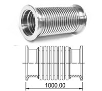 Сильфон вакуумный средней жесткости с фланцем KF40 (NW40) длиной 1000 мм, нержавеющая сталь, электрополированный