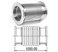 Сильфон вакуумный средней жесткости с фланцем KF50 (NW50) длиной 1000 мм, нержавеющая сталь, электрополированный