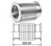Сильфон вакуумный средней жесткости с фланцем KF50 (NW50) длиной 500 мм, нержавеющая сталь, электрополированный