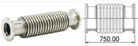 Сильфон вакуумный гибкий с фланцем KF50 (NW50) длиной 750 мм, нержавеющая сталь, электрополированный