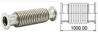 Сильфон вакуумный гибкий с фланцем KF50 (NW50) длиной 1000 мм, нержавеющая сталь, электрополированный