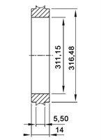 Кольцо центрирующее ISO320 (алюминий)