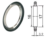 Кольцо центрирующее KF16 (NW16) с витоновым уплотнением, алюминий