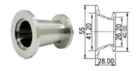 Адаптер конический с KF40 (NW40) на KF25 (NW25) длиной 28 мм, нержавеющая сталь 304L